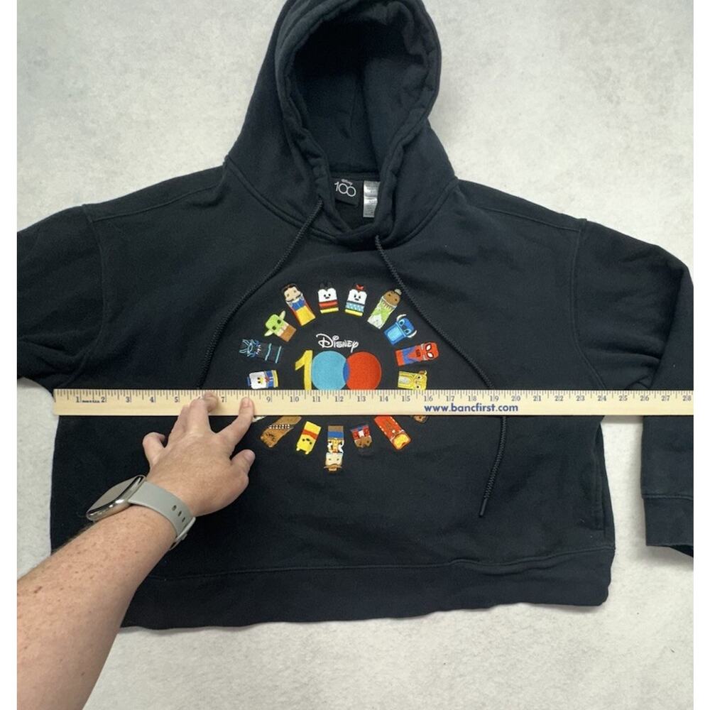 Disney 100 Womens XL Hoodie Unified Characters Pullover Sweatshirt Black - Picture 5 of 10